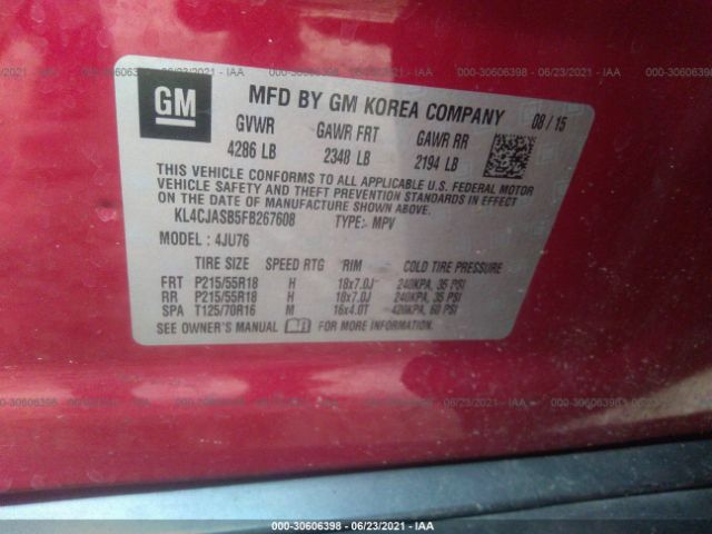 Photo 8 VIN: KL4CJASB5FB267608 - BUICK ENCORE 