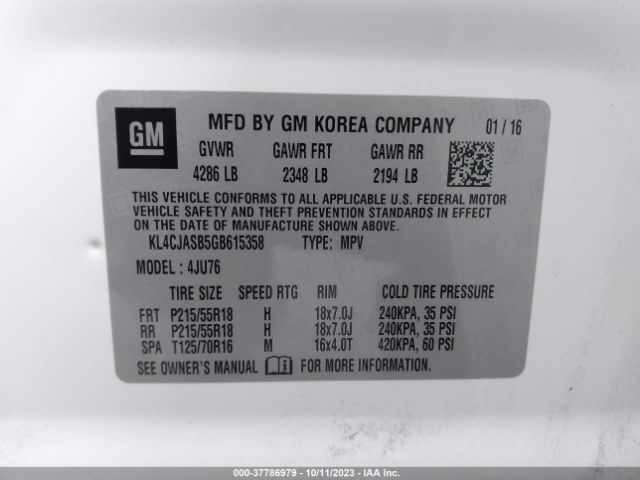 Photo 8 VIN: KL4CJASB5GB615358 - BUICK ENCORE 