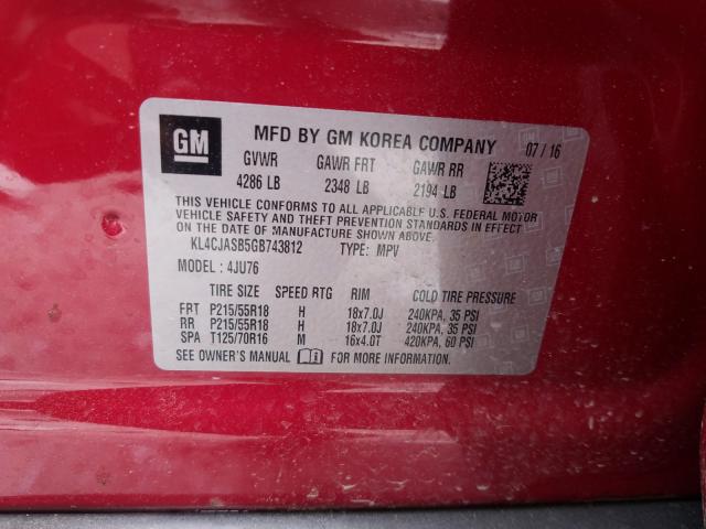 Photo 9 VIN: KL4CJASB5GB743812 - BUICK ENCORE 