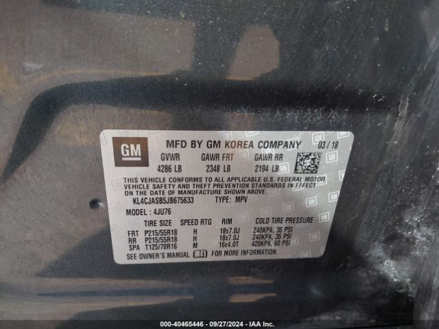 Photo 8 VIN: KL4CJASB5JB675633 - BUICK ENCORE 