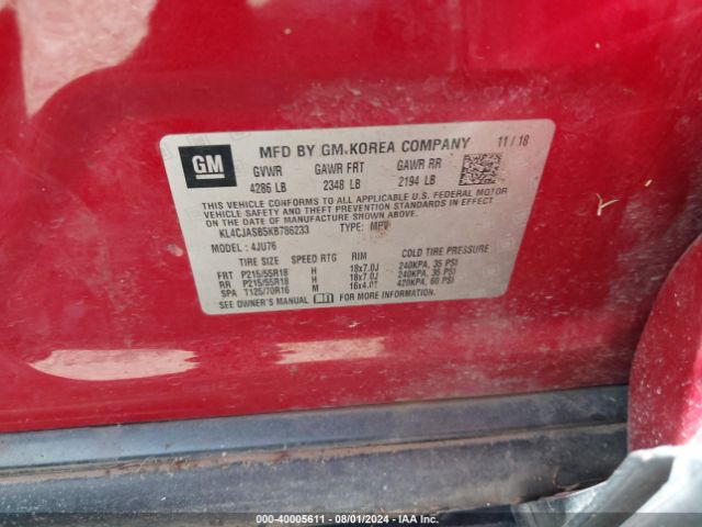 Photo 8 VIN: KL4CJASB5KB786233 - BUICK ENCORE 