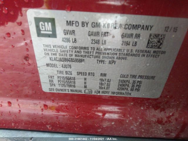 Photo 8 VIN: KL4CJASB6GB595881 - BUICK ENCORE 