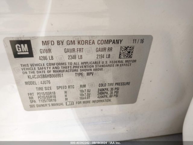 Photo 8 VIN: KL4CJASB6HB066951 - BUICK ENCORE 