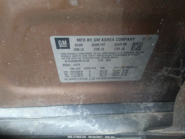 Photo 8 VIN: KL4CJASB6HB115758 - BUICK ENCORE 