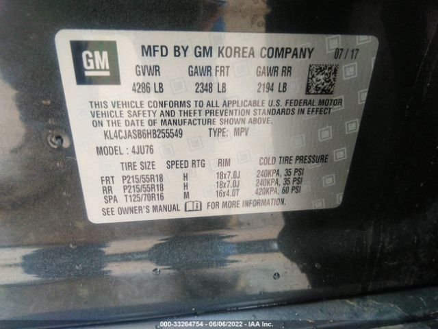 Photo 8 VIN: KL4CJASB6HB255549 - BUICK ENCORE 