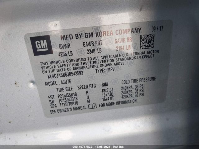 Photo 8 VIN: KL4CJASB6JB543593 - BUICK ENCORE 