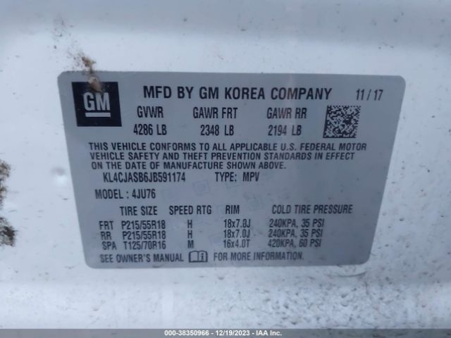 Photo 8 VIN: KL4CJASB6JB591174 - BUICK ENCORE 