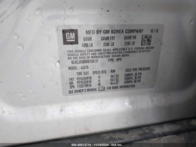 Photo 8 VIN: KL4CJASB6KB768131 - BUICK ENCORE 