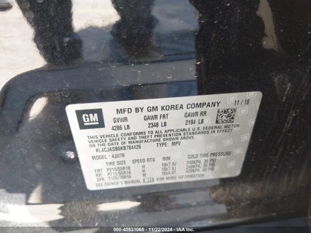 Photo 8 VIN: KL4CJASB6KB784426 - BUICK ENCORE 