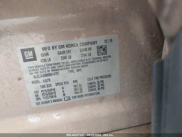 Photo 8 VIN: KL4CJASB6KB814797 - BUICK ENCORE 