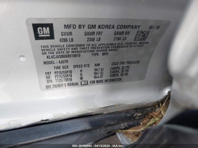 Photo 8 VIN: KL4CJASB6KB918819 - BUICK ENCORE 