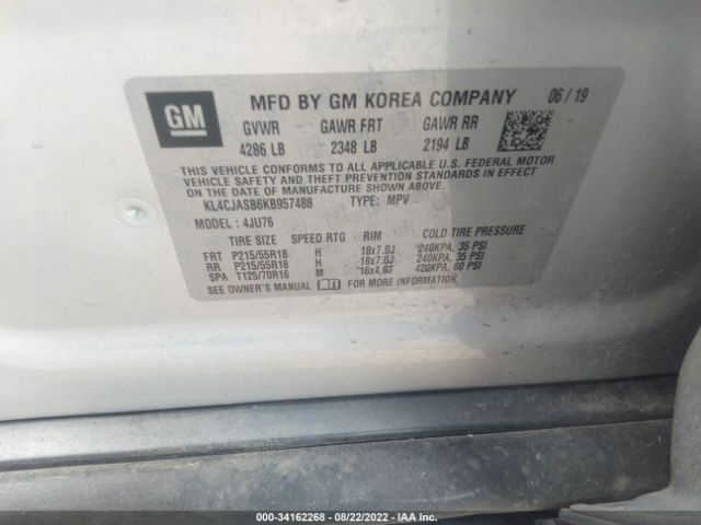 Photo 8 VIN: KL4CJASB6KB957488 - BUICK ENCORE 