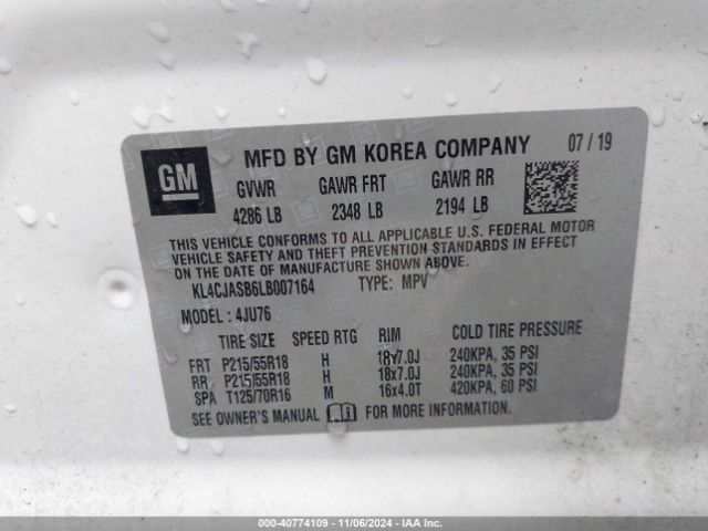 Photo 8 VIN: KL4CJASB6LB007164 - BUICK ENCORE 