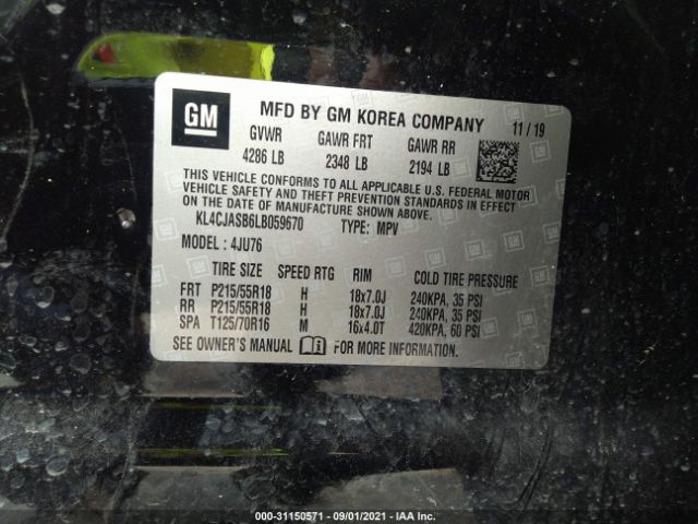 Photo 8 VIN: KL4CJASB6LB059670 - BUICK ENCORE 