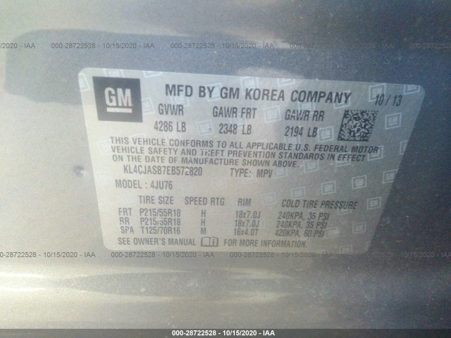 Photo 8 VIN: KL4CJASB7EB572820 - BUICK ENCORE 