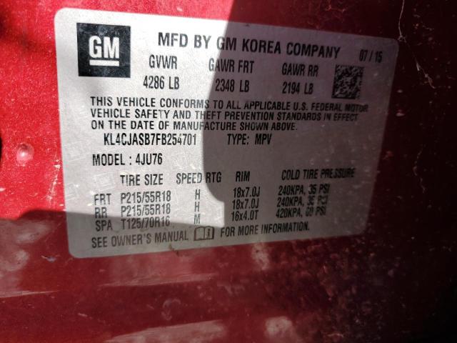 Photo 9 VIN: KL4CJASB7FB254701 - BUICK ENCORE 