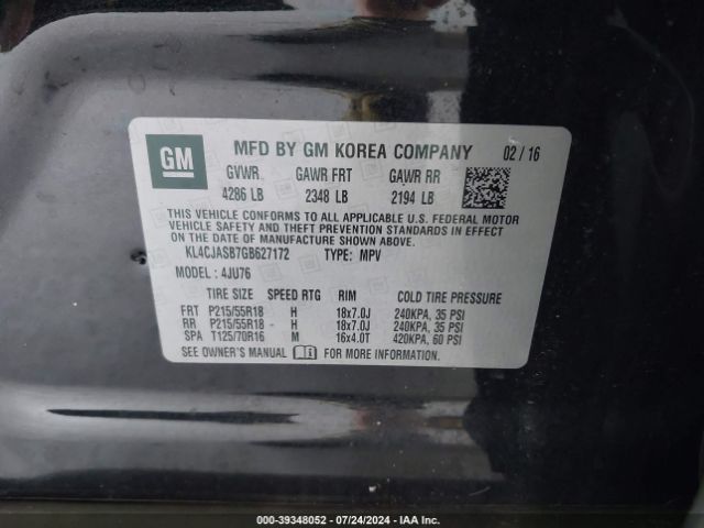 Photo 8 VIN: KL4CJASB7GB627172 - BUICK ENCORE 