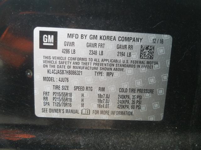 Photo 9 VIN: KL4CJASB7HB086321 - BUICK ENCORE PRE 