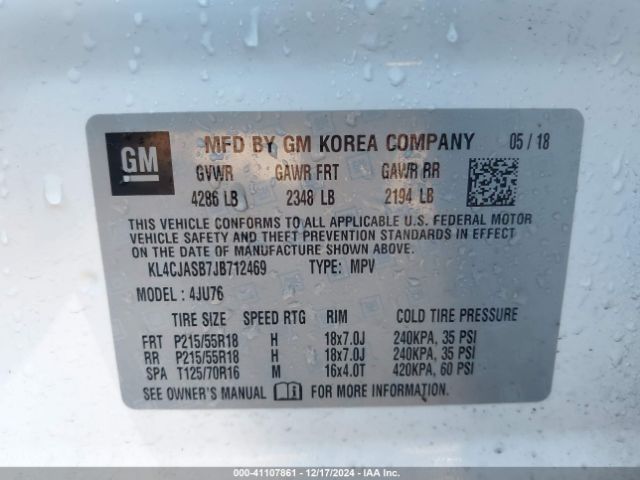 Photo 8 VIN: KL4CJASB7JB712469 - BUICK ENCORE 