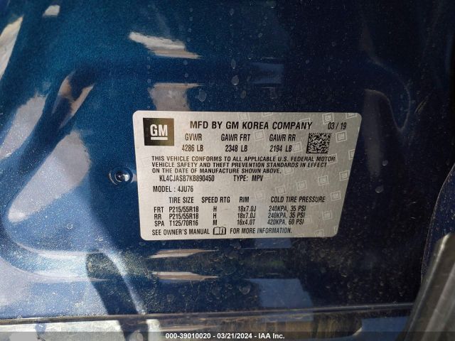 Photo 8 VIN: KL4CJASB7KB890450 - BUICK ENCORE 