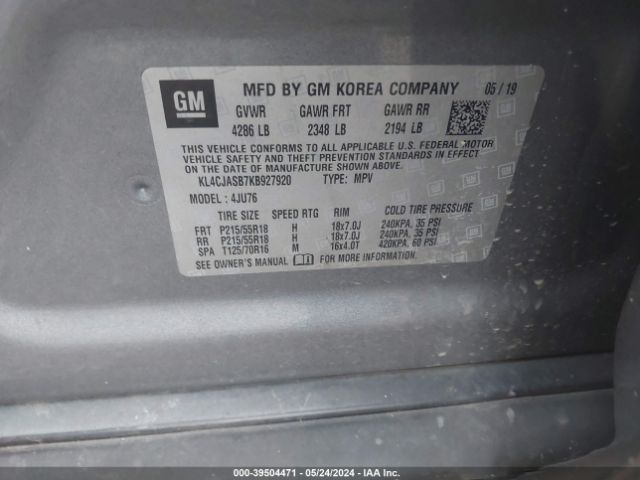 Photo 8 VIN: KL4CJASB7KB927920 - BUICK ENCORE 