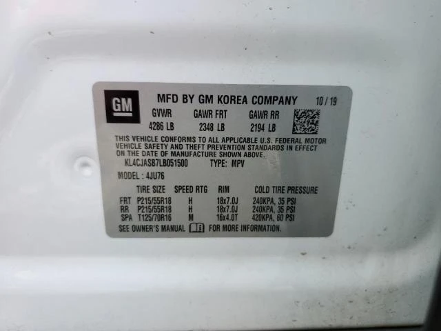 Photo 12 VIN: KL4CJASB7LB051500 - BUICK ENCORE PRE 