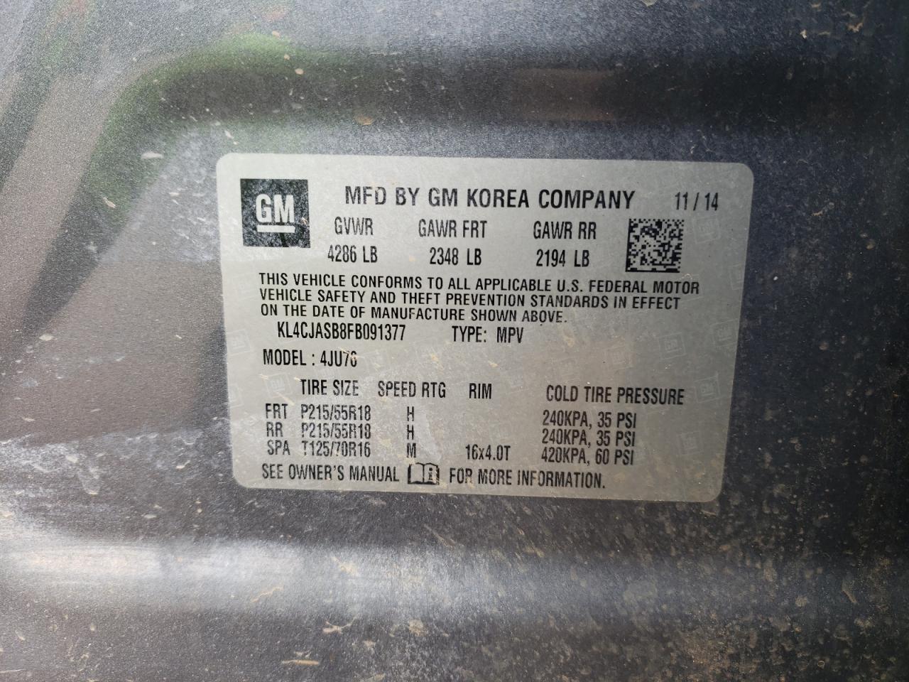 Photo 11 VIN: KL4CJASB8FB091377 - BUICK ENCORE 