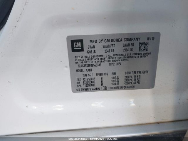 Photo 8 VIN: KL4CJASB8GB556337 - BUICK ENCORE 