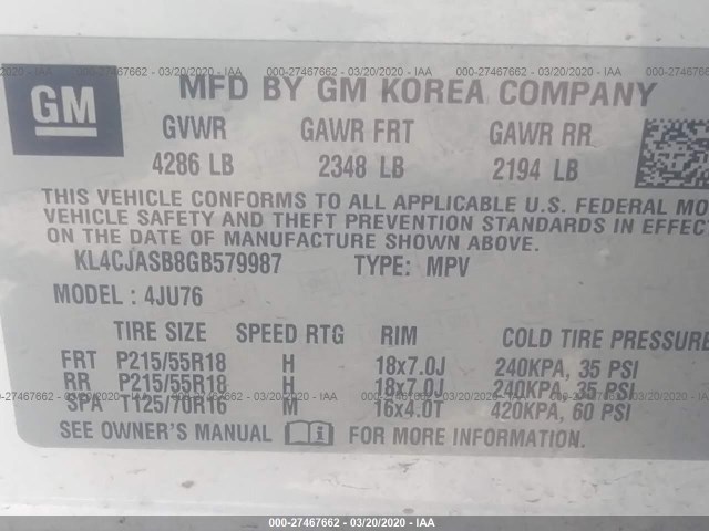 Photo 8 VIN: KL4CJASB8GB579987 - BUICK ENCORE 