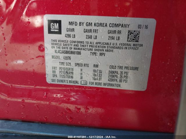 Photo 8 VIN: KL4CJASB8GB661086 - BUICK ENCORE 