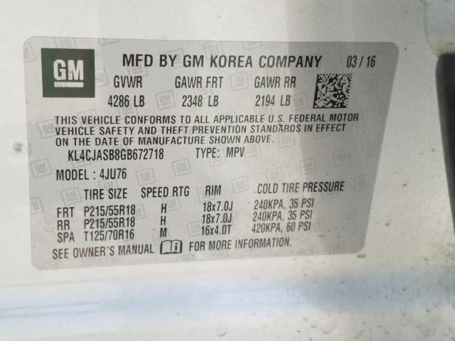 Photo 9 VIN: KL4CJASB8GB672718 - BUICK ENCORE 