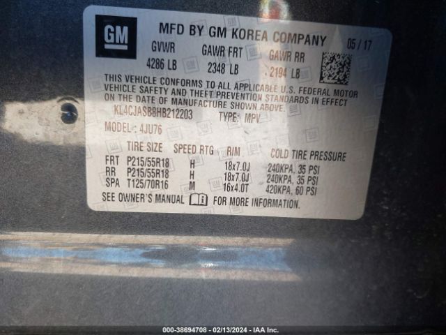 Photo 8 VIN: KL4CJASB8HB212203 - BUICK ENCORE 