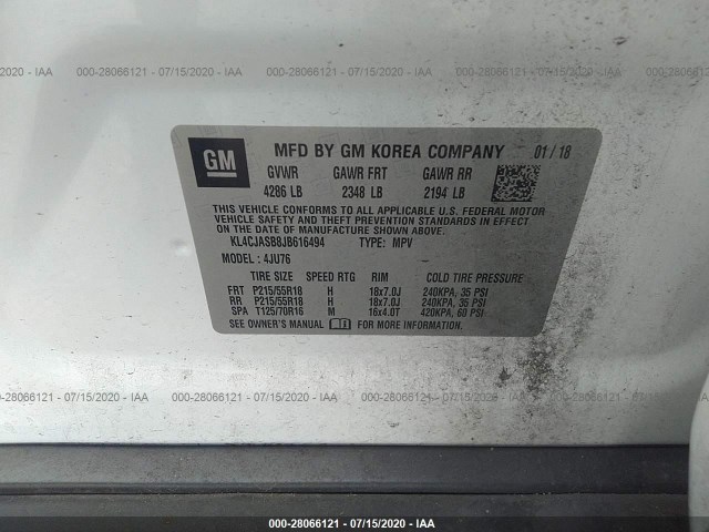 Photo 8 VIN: KL4CJASB8JB616494 - BUICK ENCORE 