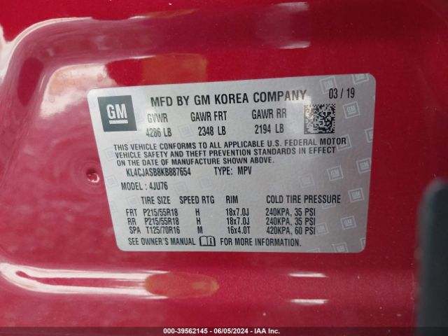 Photo 8 VIN: KL4CJASB8KB887654 - BUICK ENCORE 