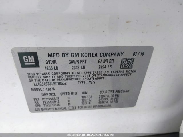 Photo 8 VIN: KL4CJASB8LB010552 - BUICK ENCORE 