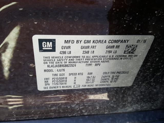 Photo 9 VIN: KL4CJASB9GB622524 - BUICK ENCORE 