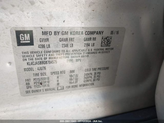 Photo 8 VIN: KL4CJASB9GB704575 - BUICK ENCORE 