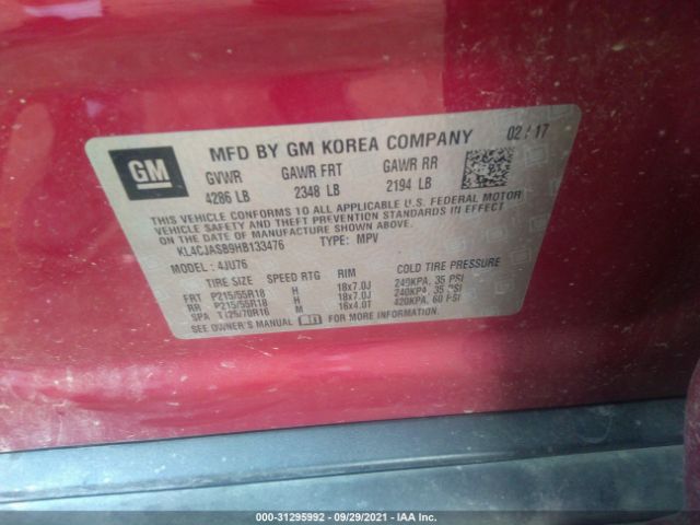 Photo 8 VIN: KL4CJASB9HB133476 - BUICK ENCORE 