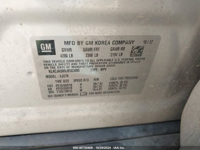 Photo 8 VIN: KL4CJASB9JB563885 - BUICK ENCORE 