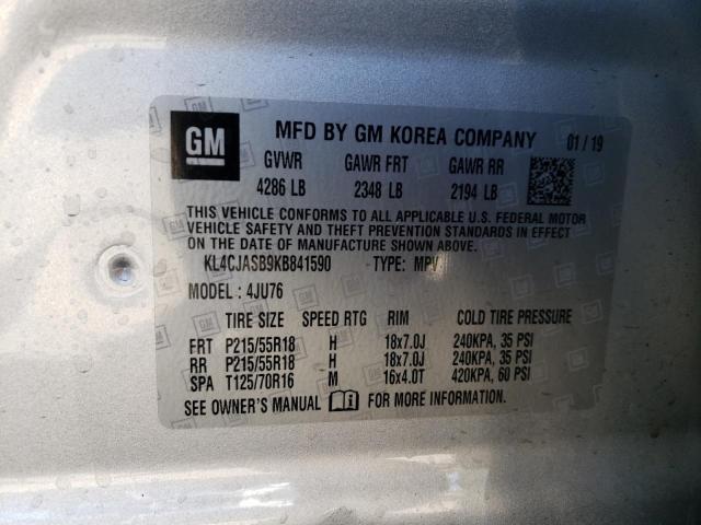 Photo 9 VIN: KL4CJASB9KB841590 - BUICK ENCORE PRE 