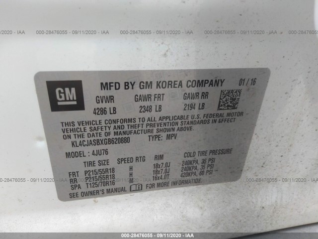 Photo 8 VIN: KL4CJASBXGB620880 - BUICK ENCORE 