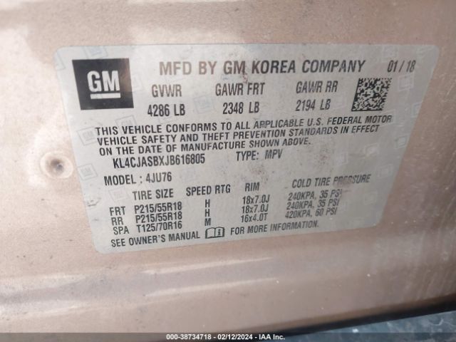 Photo 8 VIN: KL4CJASBXJB616805 - BUICK ENCORE 