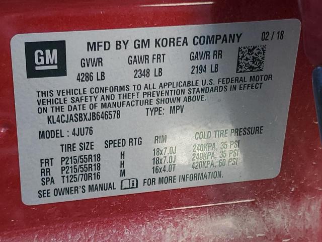 Photo 12 VIN: KL4CJASBXJB646578 - BUICK ENCORE PRE 