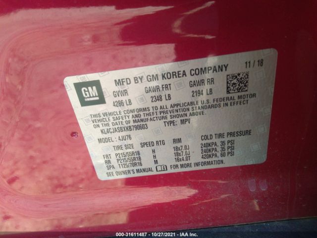 Photo 8 VIN: KL4CJASBXKB790603 - BUICK ENCORE 