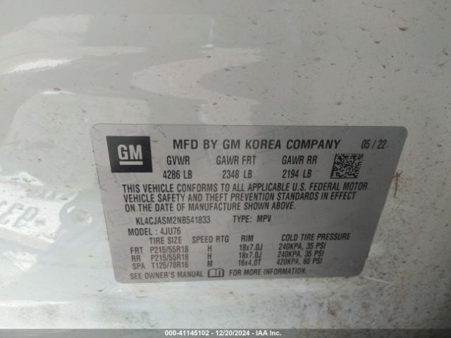 Photo 8 VIN: KL4CJASM2NB541833 - BUICK ENCORE 