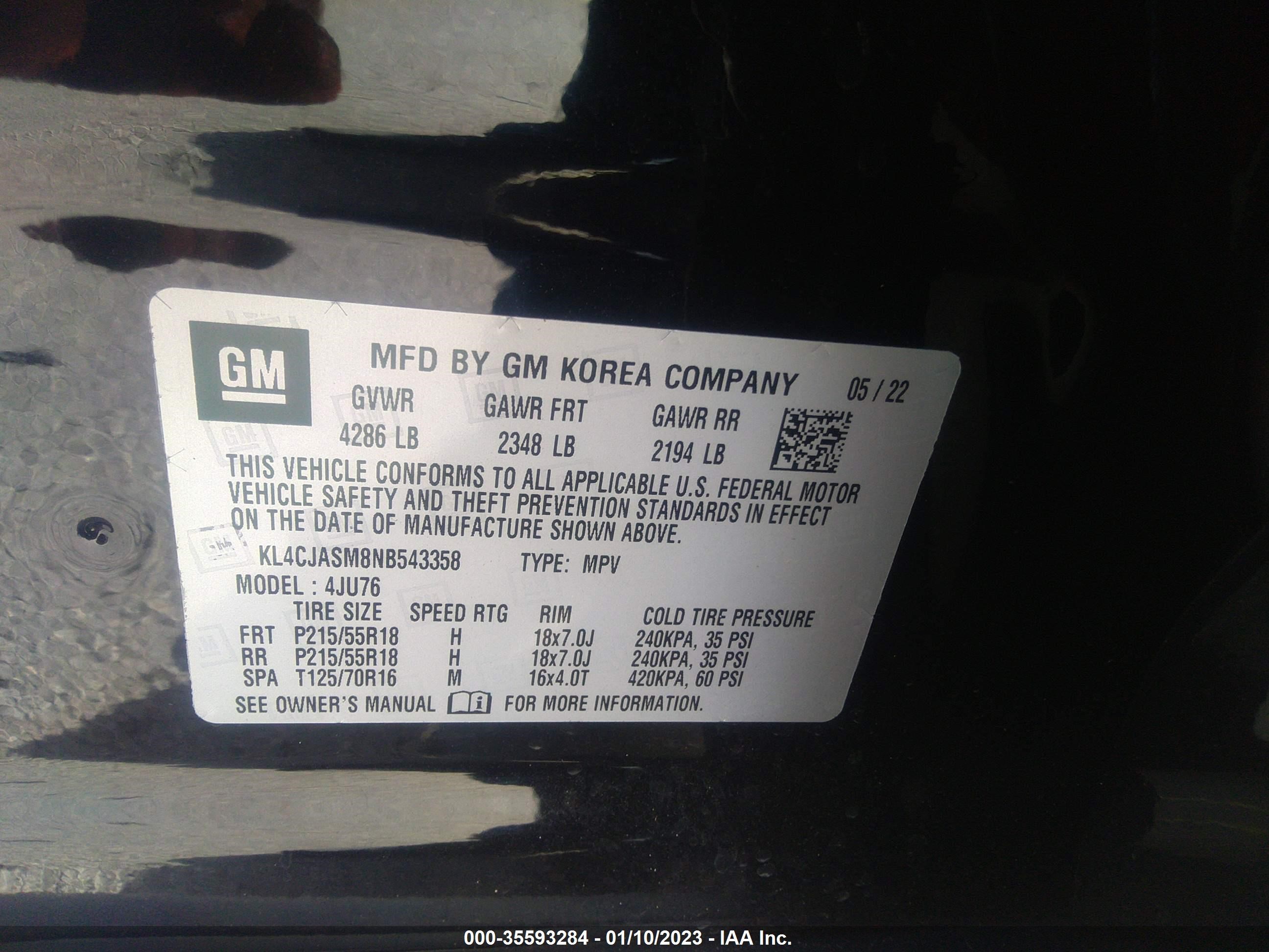 Photo 8 VIN: KL4CJASM8NB543358 - BUICK ENCORE 