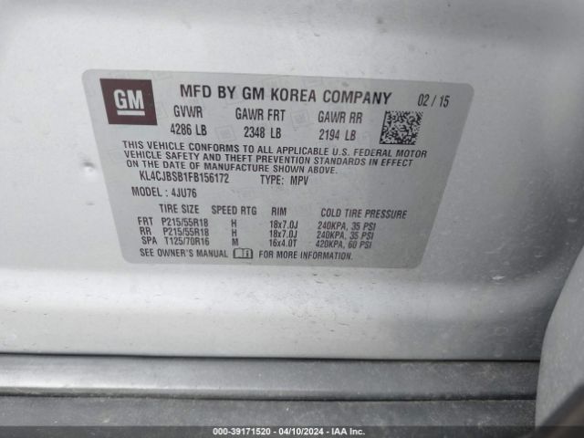 Photo 8 VIN: KL4CJBSB1FB156172 - BUICK ENCORE 