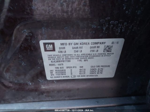 Photo 8 VIN: KL4CJBSB1FB177359 - BUICK ENCORE 