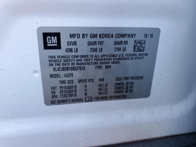 Photo 13 VIN: KL4CJBSB1GB537618 - BUICK ENCORE CON 