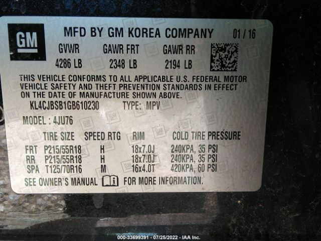 Photo 8 VIN: KL4CJBSB1GB610230 - BUICK ENCORE 